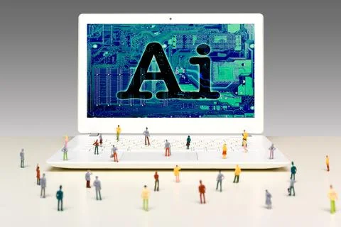 People using AI concept of human interaction with artificial intelligence Stock Photos