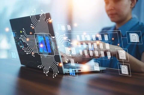 People using AI technology for documents management concept, Document manag.. Stock Photos