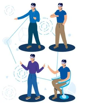 People using augmented reality technology Stock Illustration