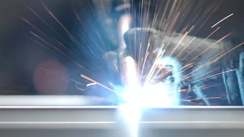 People using a blowtorch on a factory close up Vidéo 75167299