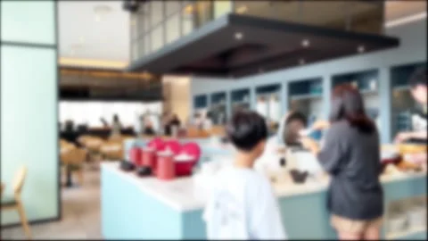 People using the breakfast restaurant of a hotel in Seoul, South Korea Stock Footage 280452592