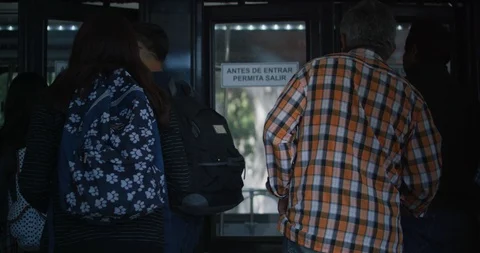 People using the bus in Puebla Mexico. Stock Footage 120215407