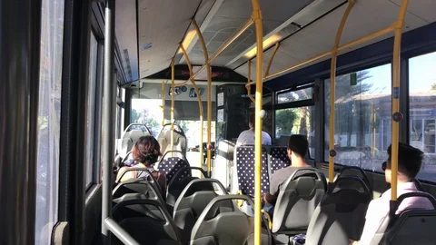 People using Bus Transport Stock Footage 100076976