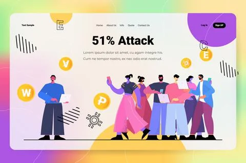 People using cryptocurrency mining app on gadgets virtual money transfer イラスト素材