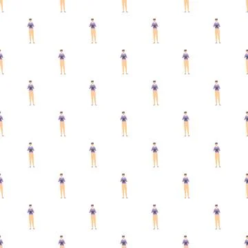 People using digital devices seamless repeating pattern Illustrazione stock
