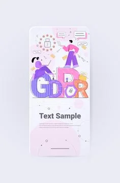 People using digital gadgets and protecting business data GDPR General Data Stock Illustration