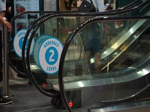 People using escalator Stock-Footage 110092008