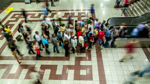 People using escalator in underground station Stock Footage 56491610