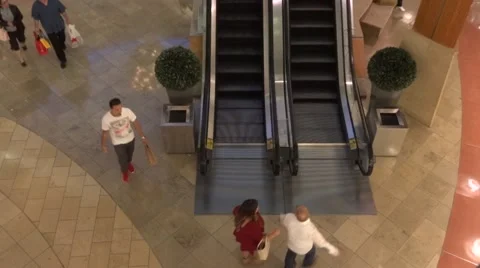 People using escalators Stock Footage 46010914