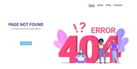 People using gadgets online app 404 page not found concept internet connectio Stock Illustration