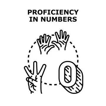 People using hands learning mathematical counting numbers Stock Illustration
