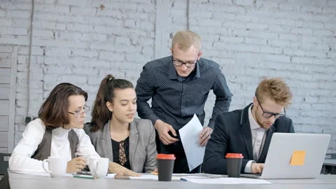 People using laptop computer and testing program online Video stock 110799233