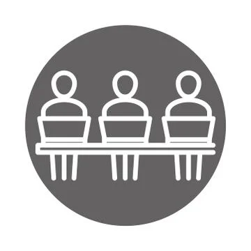 People using laptop computer, coworking office business workspace, block and イラスト素材
