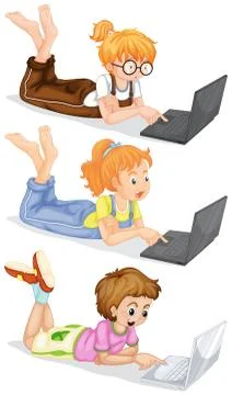 People using laptop computer Stock Illustration