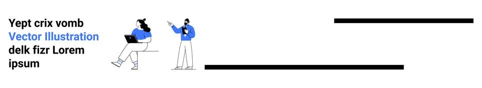 People using laptops, analyzing data, and discussing projects in a modern wor Stock Illustration