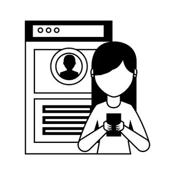 People using mobile Stock Illustration