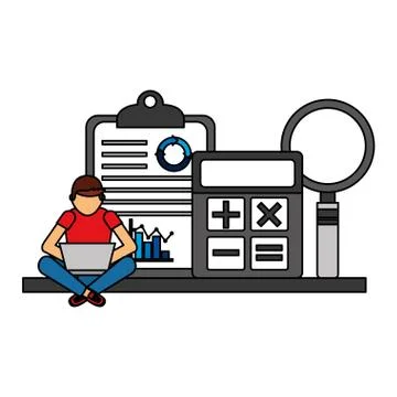 People using mobile Stock Illustration