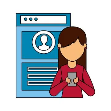 People using mobile Stock Illustration