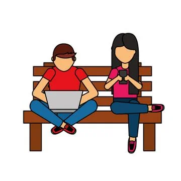 People using mobile 스톡 일러스트
