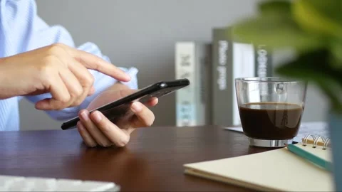 People using mobile smart phone surfing social media, using application Stock Footage 310656914