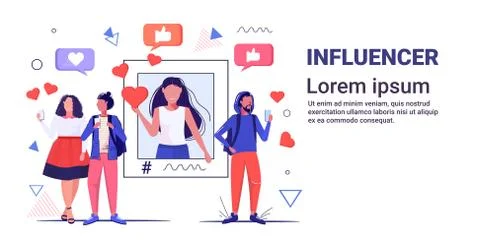 People using online mobile app social media network chat bubble communication Illustrazione stock