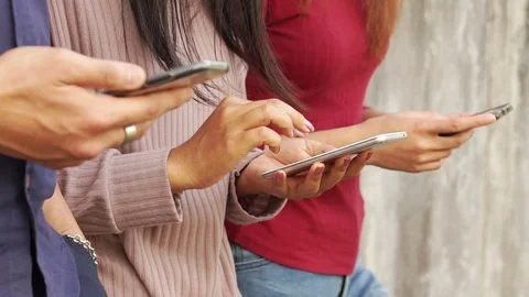 People using phone pond5 스톡 동영상 96010882
