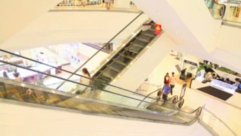  People Using Shopping Mall Escalator Stock Footage 119199120