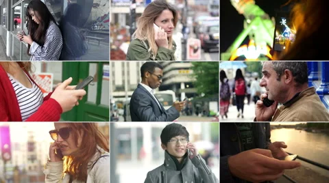 People using smart phone or having a call with a mobile phone Vidéo 59938652