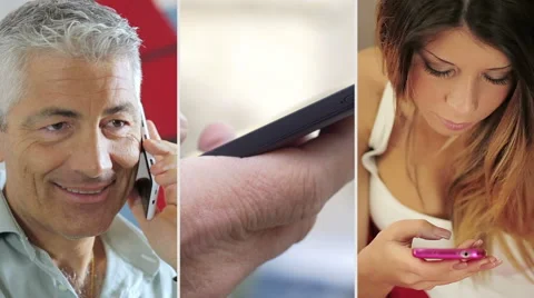 People using smartphone 스톡 동영상 47694876