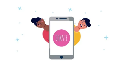 People using smartphone for online donation, showing support and charity, a.. Stock-Footage 338317916