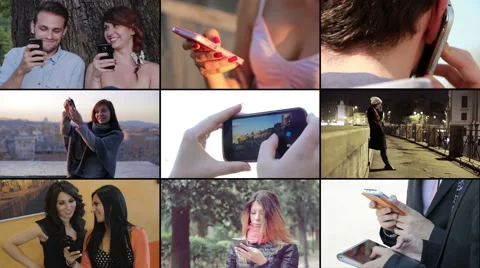 People using smartphone, sending messages and using touchscreen Video stock 46941673