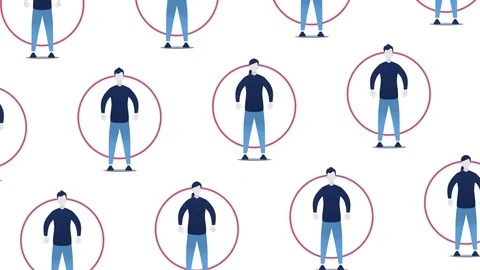 People Using Social Distancing Techniques - Animated Illustration Stock Footage 127174382