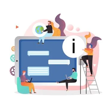 People using tablet vector concept for web banner, website page Stock Illustration