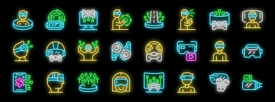 People using virtual reality headsets, exploring metaverse and playing games 스톡 일러스트
