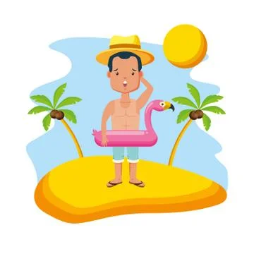 People vacations summer time Stockillustratie