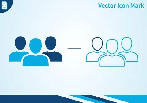 People vector icon mark, line and glyph version, flat design element. Stock Illustration