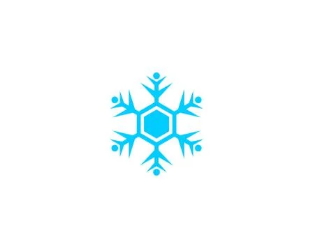 People vector icon, snow design round web blue button Stock Illustration