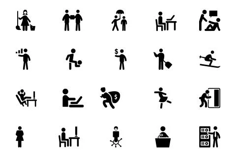 People Vector Icons Collection Stock Illustration