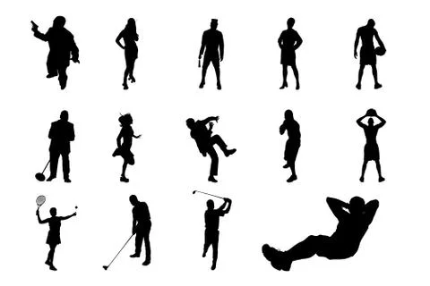 People Vector Silhouette Illustrazione stock