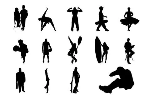 People Vector Silhouette Stock Illustration