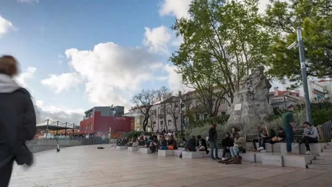 People on viewpoint Timelapse Stock Footage 197556826