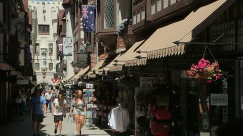 People visit london court, hay street mall, perth, australia Stock Footage 36824898