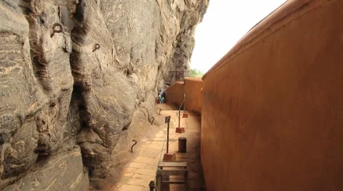 People visit Mirror wall at the Sigiriya... | Stock Video | Pond5