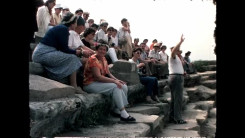 People Visiting Ancient Theater Video stock 278040187