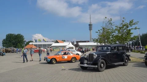 People visiting the annual Oldtimer day (Oldtimerdag) Stock Footage 111346316