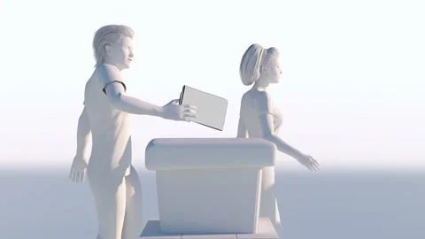 People vote at the election precinct 3d animation render Video stock 194940143