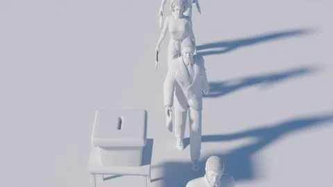 People vote at the election precinct 3d animation render Video stock 194941566