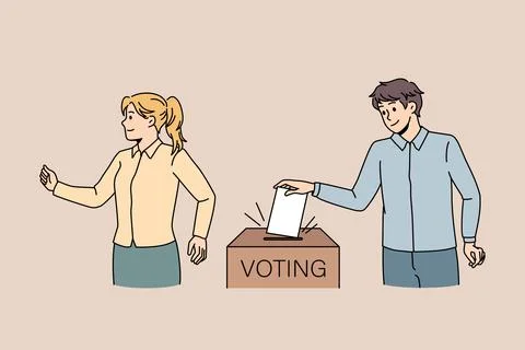 People vote select candidate at elections Stock Illustration