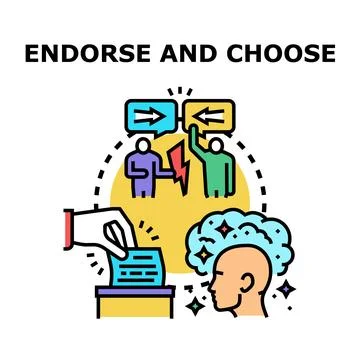 People voting and choosing between opposing opinions Ilustración de archivo