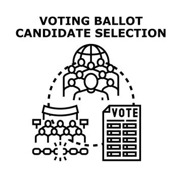 People voting for candidate selection on ballot 스톡 일러스트
